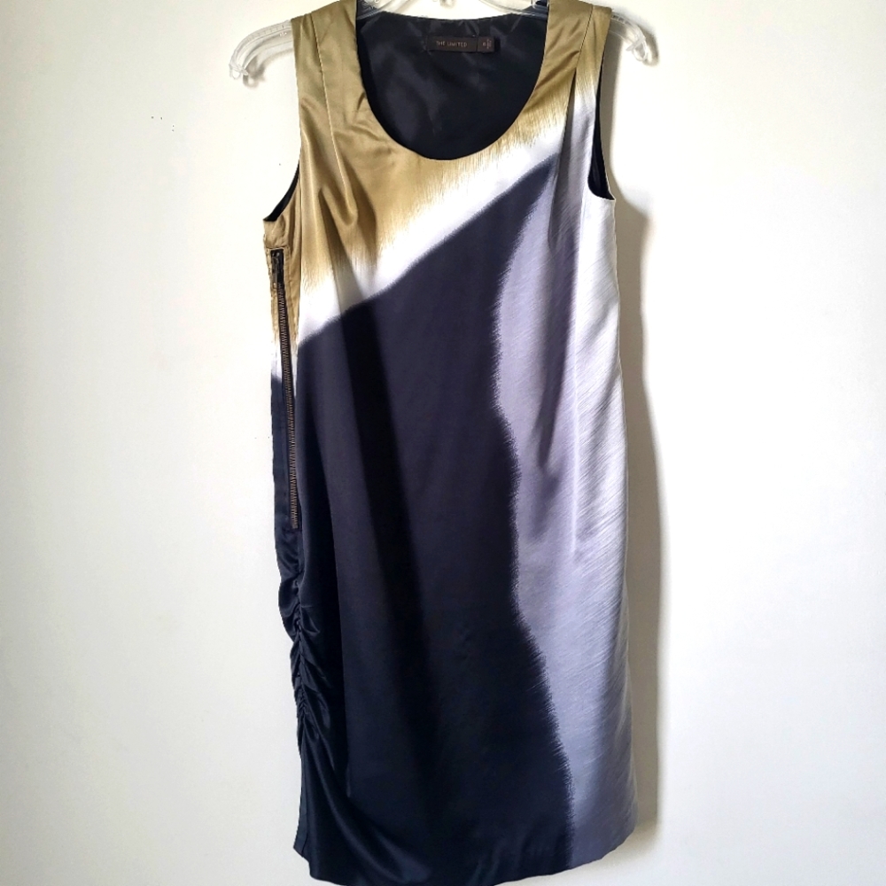 The Limited Shift Dresses Black/Gray/Olive Pattern XS